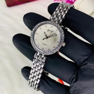 FT Forever Times Ladies Crystal Watch – Silver Diamond Bezel Edition