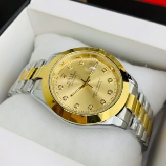 Auretimes Two-Tone Gold & Silver Diamond Dial Watch